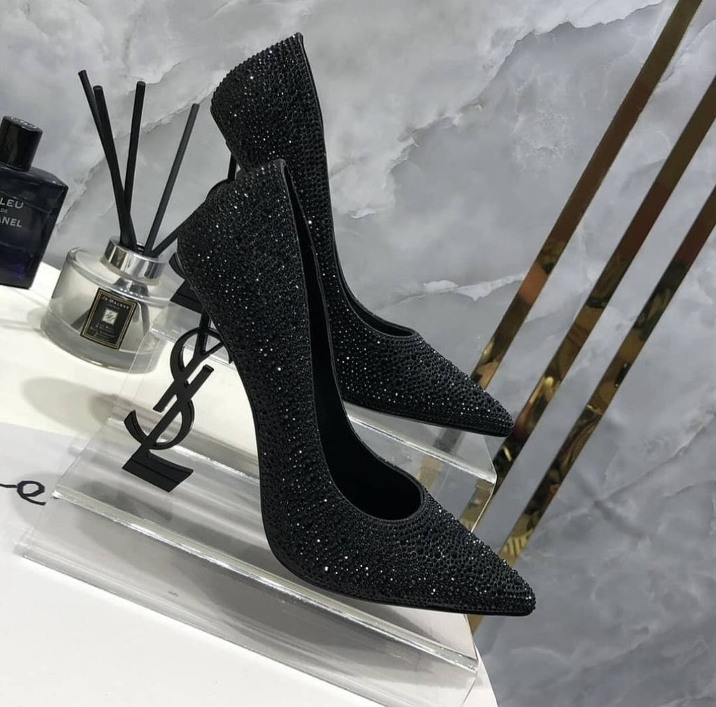 YSL Black Court Shoe Heel