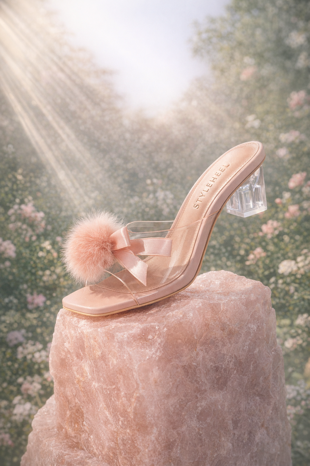 Fluffy Fur Womens Slipper High Heels