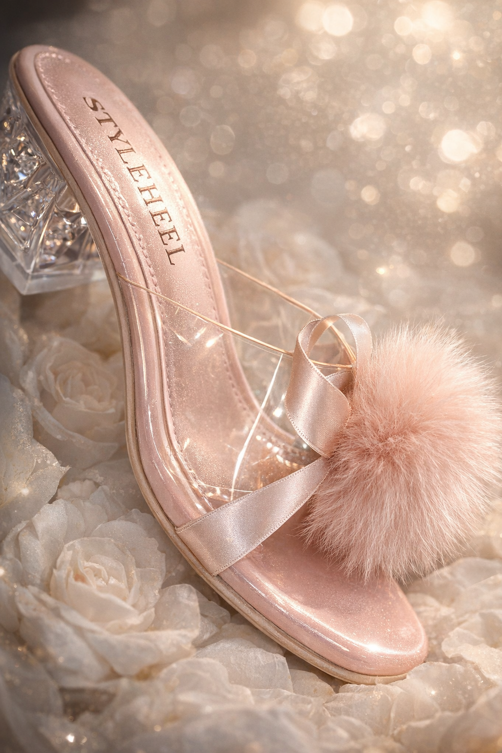 Fluffy Fur Womens Slipper High Heels