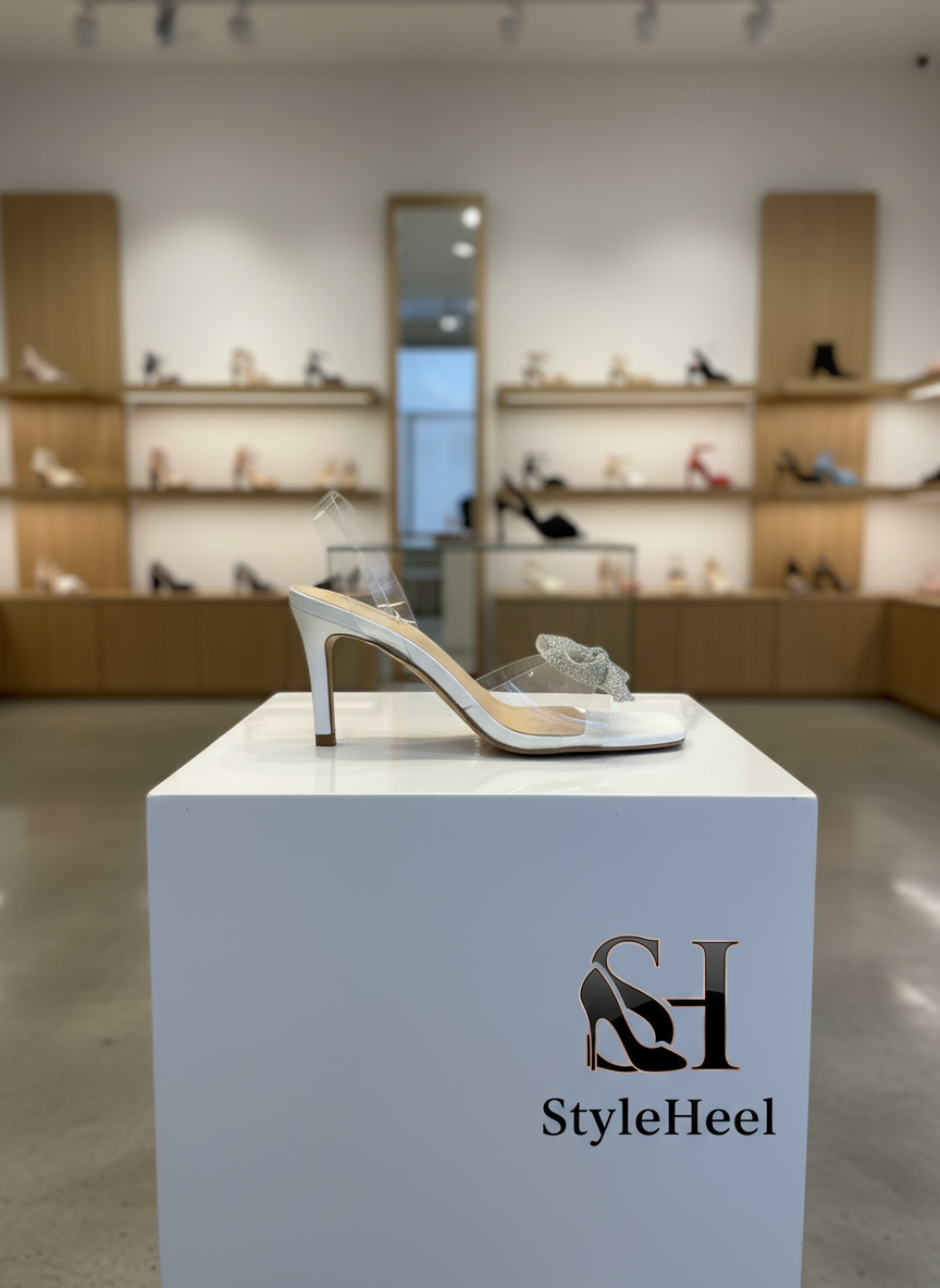 Knotted Charm Heels Transparent